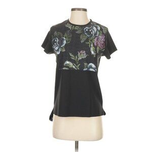 Lululemon Black Floral Pixel Garden Party Short Sleeve T- Shirt Sz 4